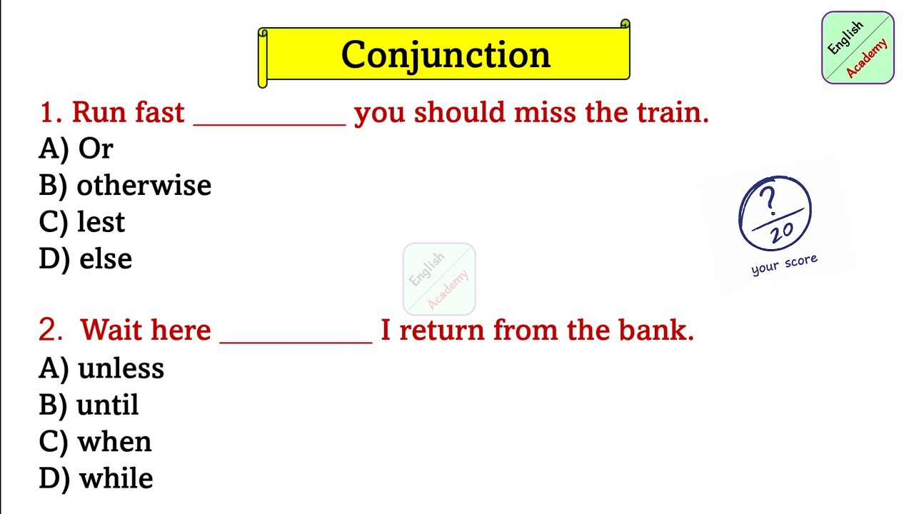 conjunction practice set (6) for All exams #board& competitive  #englishacademybydeepakkr