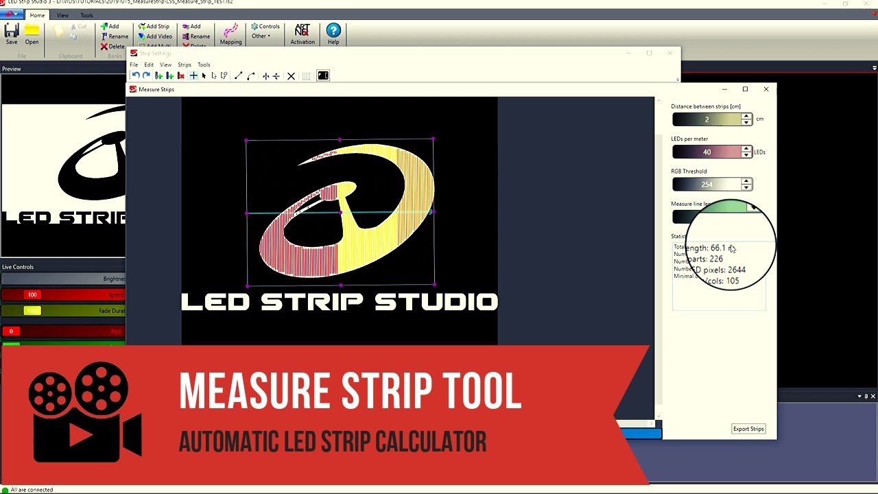 Measure Strip Tool - LED pixel mapping software