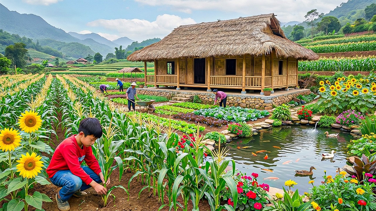 Living Off-Grid: Orphan Boy Building a Purple Corn Garden From Scratch in a Poor Village