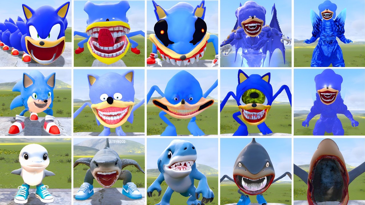 NEW EVOLUTION SPRUNKI SONIC EXE FALIMY VS ALL TRALALERO TRALALA SEA EATER In Garry's Mod!