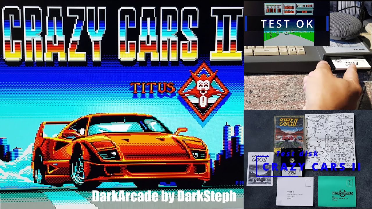 Test sur vrai Hardware Amstrad 6128 -- Crazy Cars II