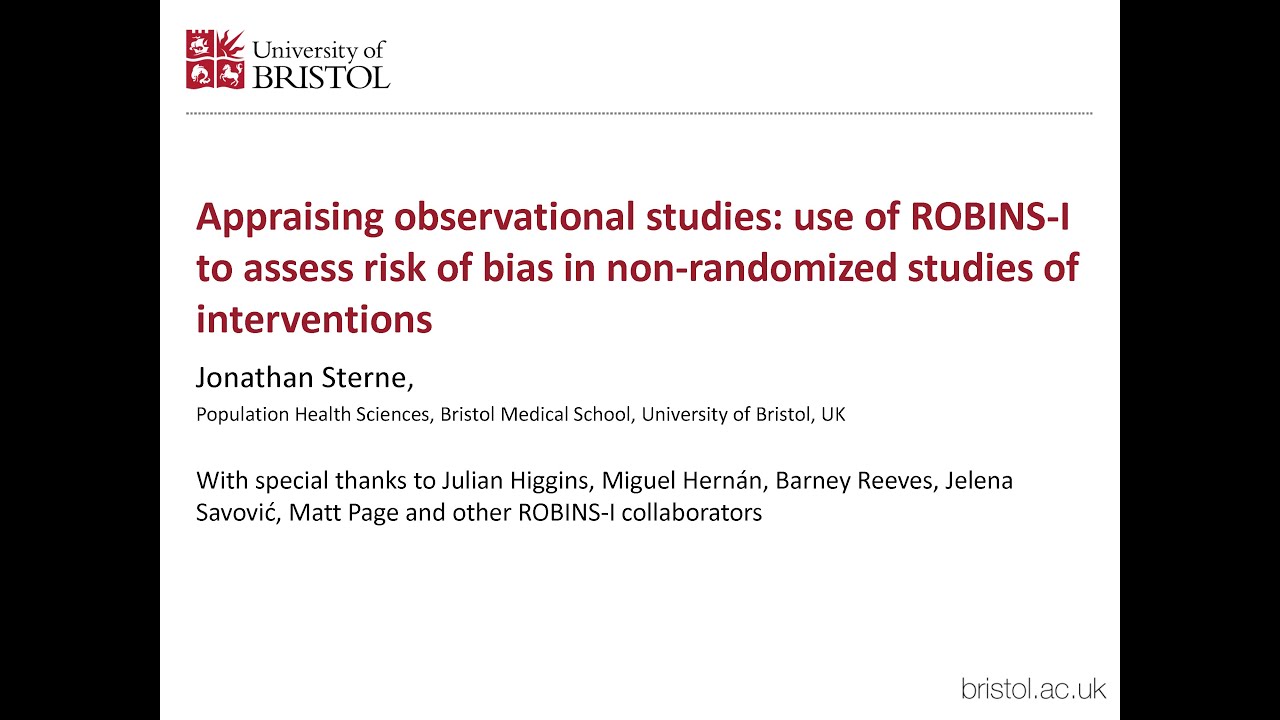2021 05 18 Cochrane SA Webinar: Appraising observational studies ROBINS I