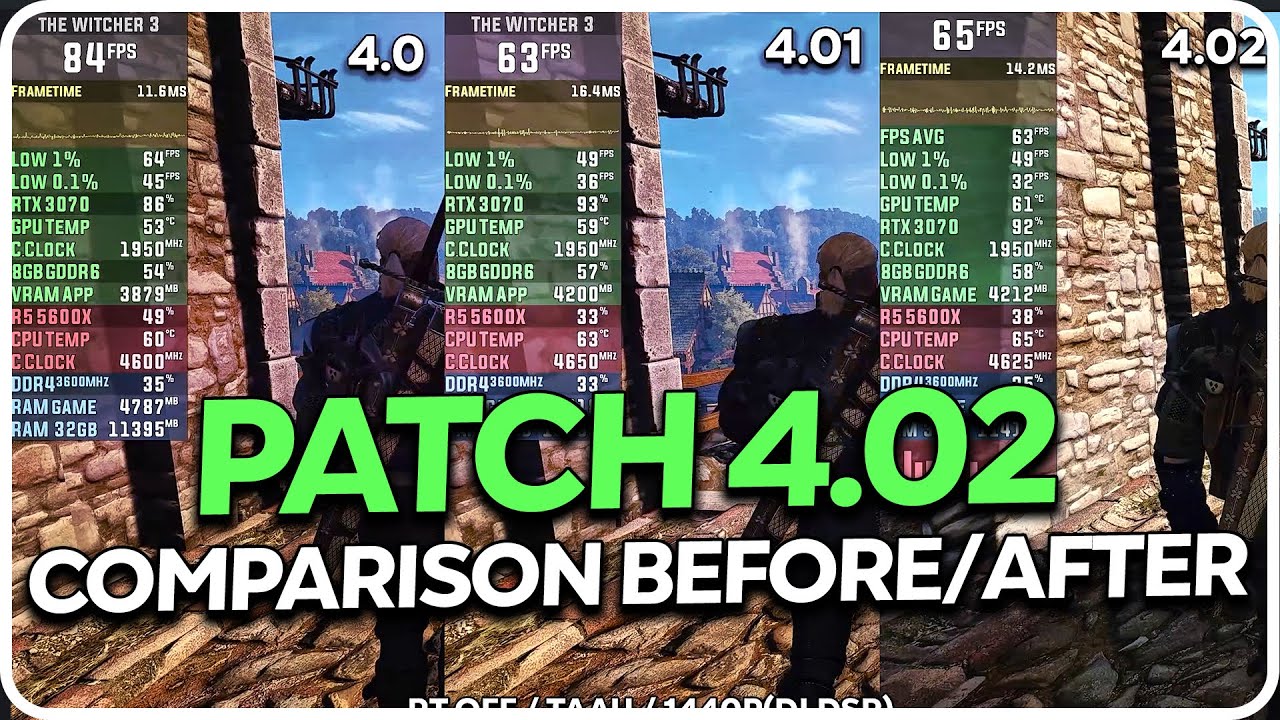 The Witcher 3 Next-Gen Patch 4.02 - Before vs After Performance | RTX 3070 | R5 5600x