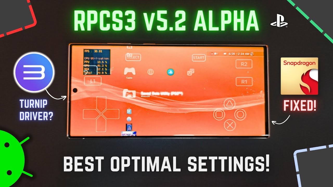 RPCS3 v5.2 [PS3] on Android Best Settings - Snapdragon FIXED!