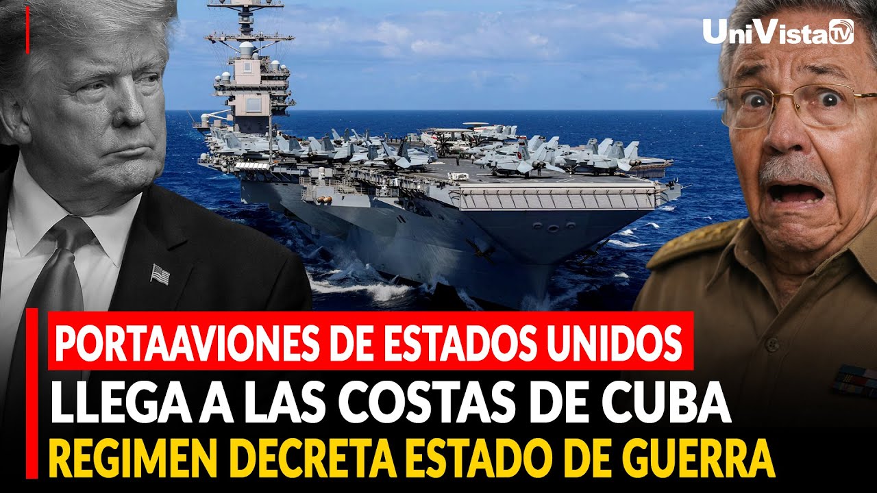 Portaaviones de EE.UU.  llega a las costas de Cuba, Regimen decreta Estado de Guerra