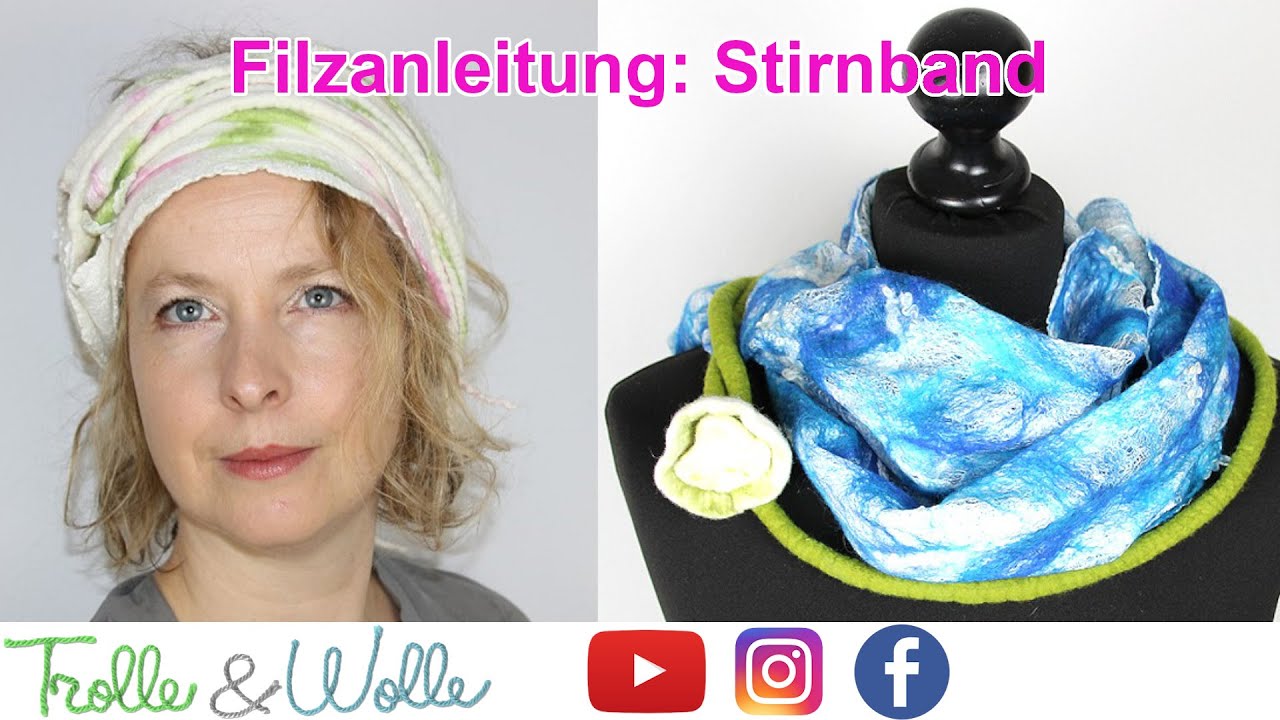Filzanleitung: Nunofilzen eines Stirnbandes - Schal / felting