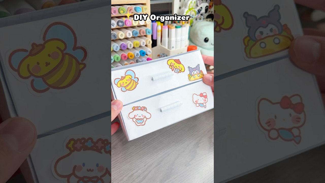 🫧Cute DIY Easy organizer!? #papercraft #cutecrafts #miniecraft #diyorganizer #craft #crafts