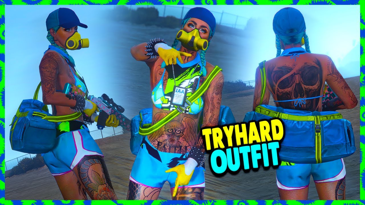 BLUE & LIME TRYHARD FEMALE OUTFIT💙🍋| GTA 5 ONLINE BEST FEMALE CLOTHING MERGE GLITCHES *NO TRANSFER*
