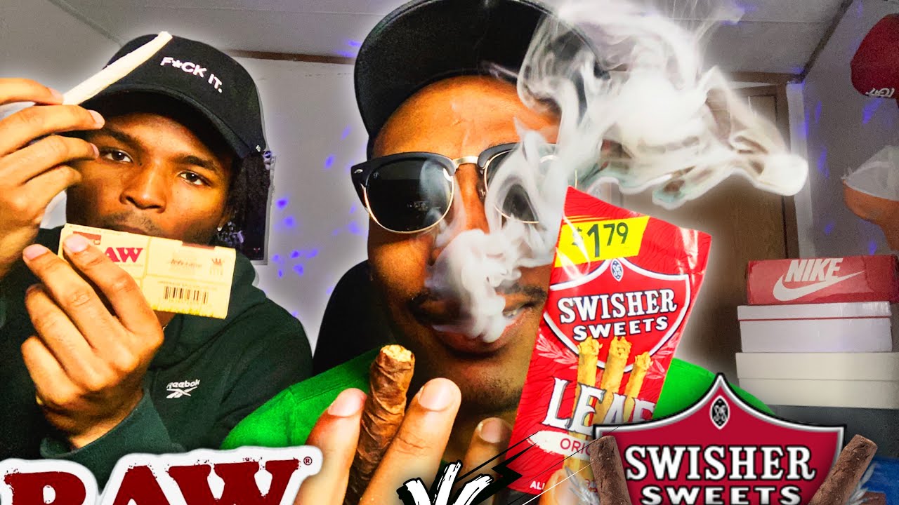 SWISHER LEAF🍃 VS RAW ROLLING PAPER💨 ZAZA HAD US TO HIGH