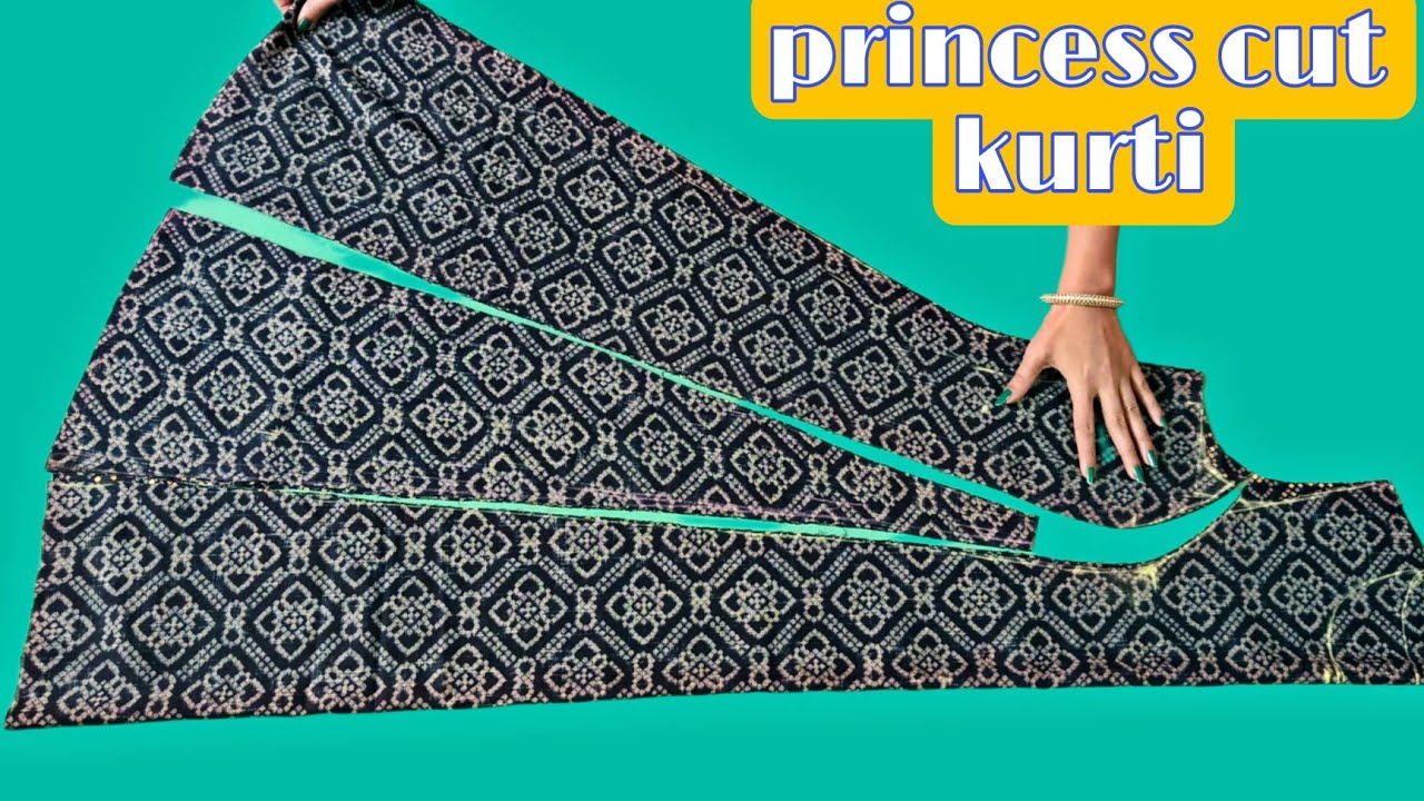 Flared princess cut kurti cutting and stitching । princess cut kurti cutting and stitching