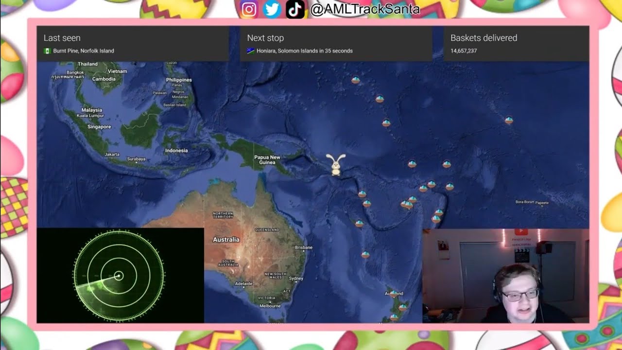 2022 Easter Bunny Tracker Timelapse - AML Santa & Easter Bunny Tracking