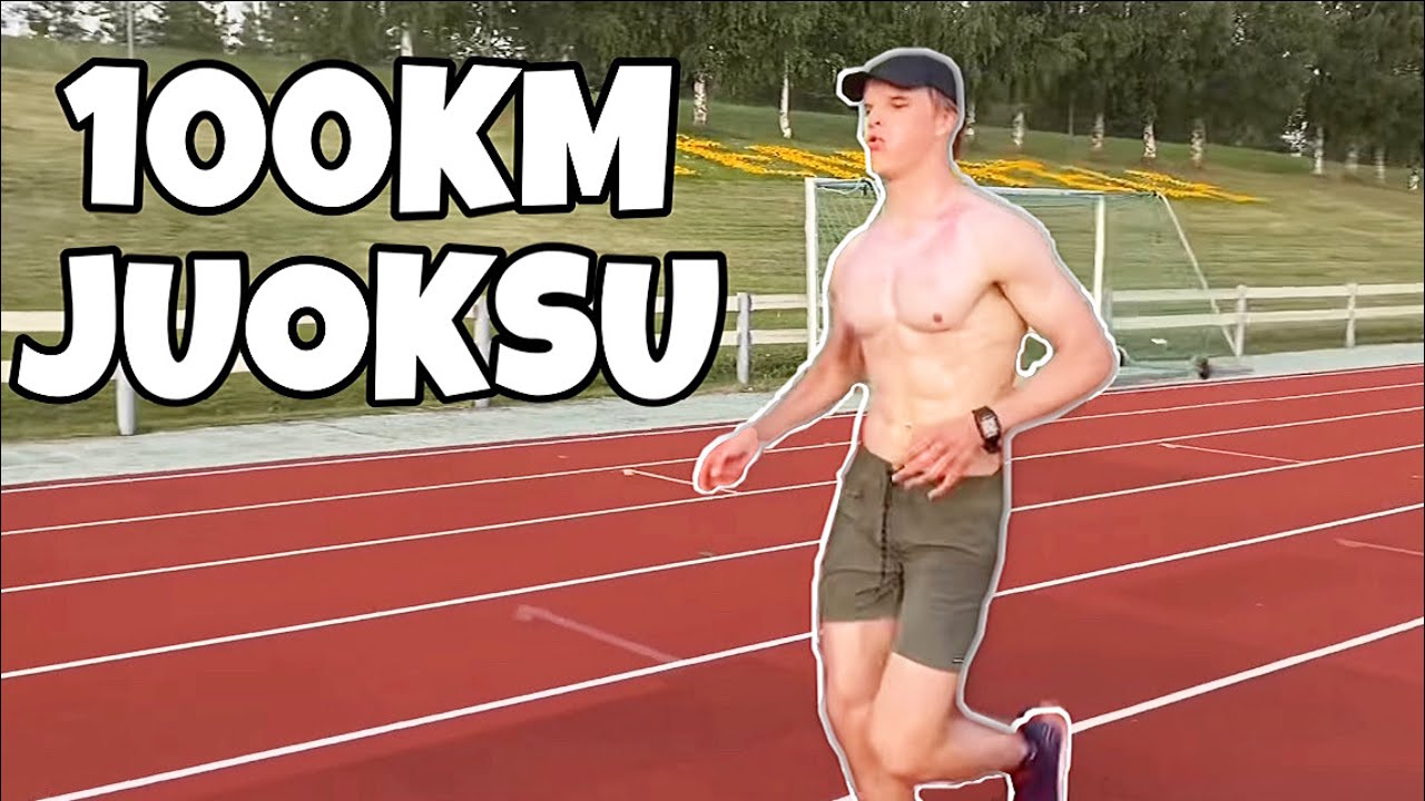 Juoksen 100km yleisurheilukentän ympäri