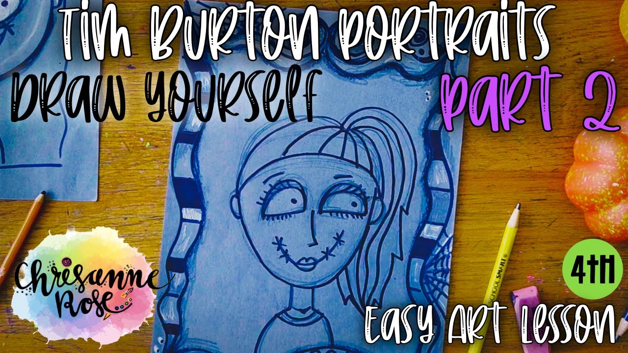 Tim Burton Portraits Part 2: Draw yourself in his Spooky Style! - Easy Art Lesson