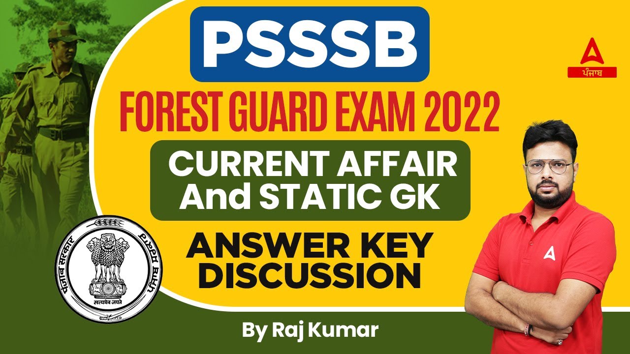 PSSSB Forest Guard Answer Key | Current Affairs And Static GK | All Asked Question And Answers