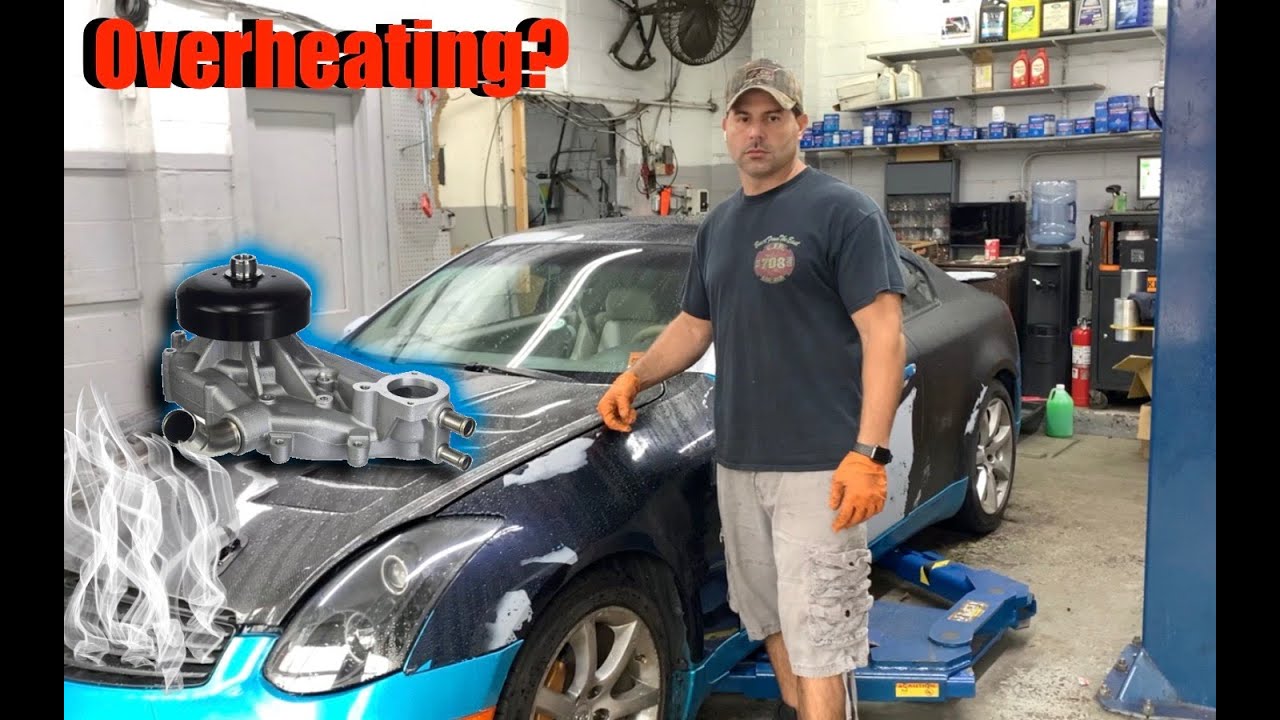 Как заменить водяной насос? Nissan Skyline, 350Z, G35. Infinity G35 2004 года.