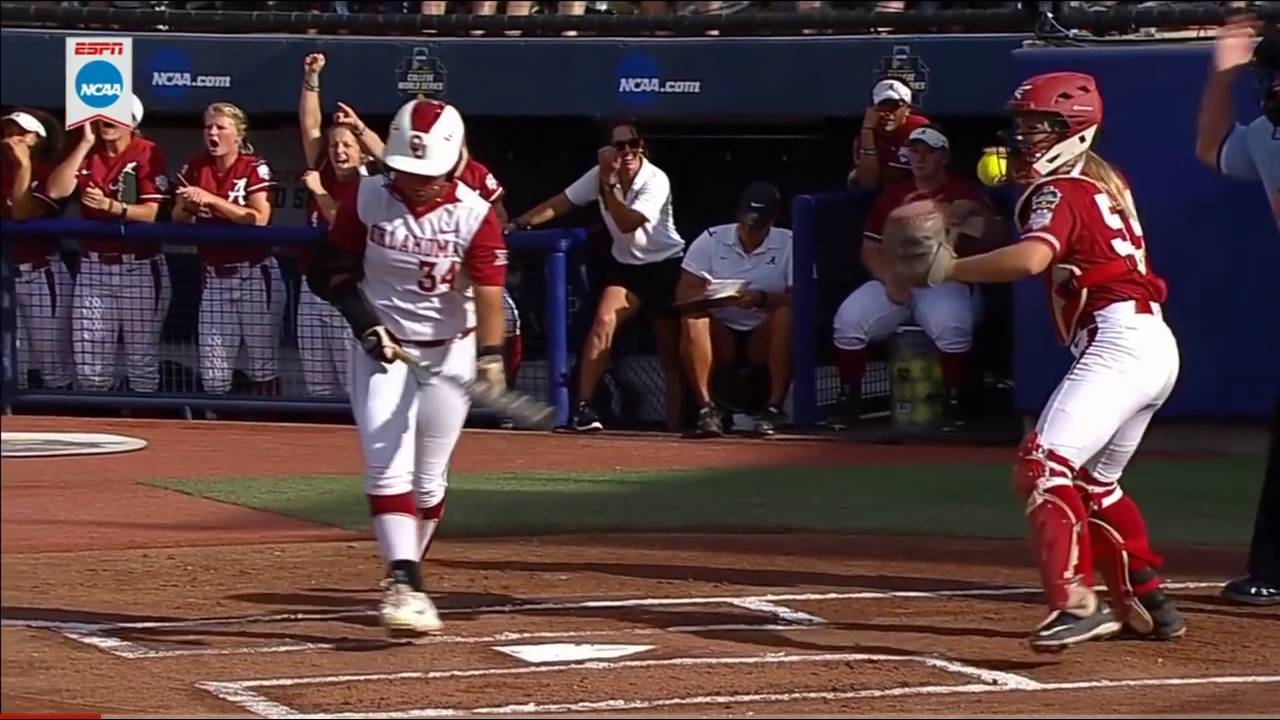 2016 NCAA Softball WCWS game #3 Oklahoma vs Alabama
