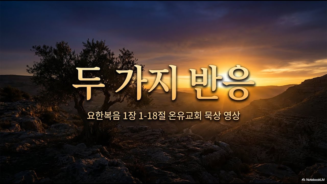 [매일성경] 요한복음 1장 1-18절, 두 가지 반응