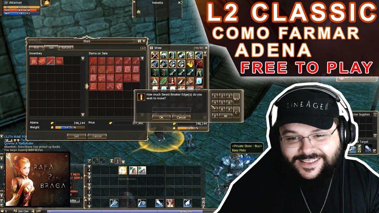 Lineage 2 Classic NA - Como Farmar Adena Free To Play ? [Dicas Iniciantes L2] Português PT-BR