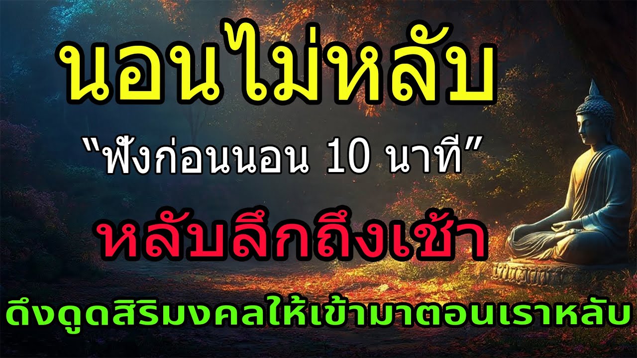 นอนไม่หหลับ ฟังธรรมะก่อนนอน 10 นาที เปิดทิ้งไว้แล้วหลับไป จิตใต้สำนึกจะดึงดูดพลังงานบวกขณะหลับ