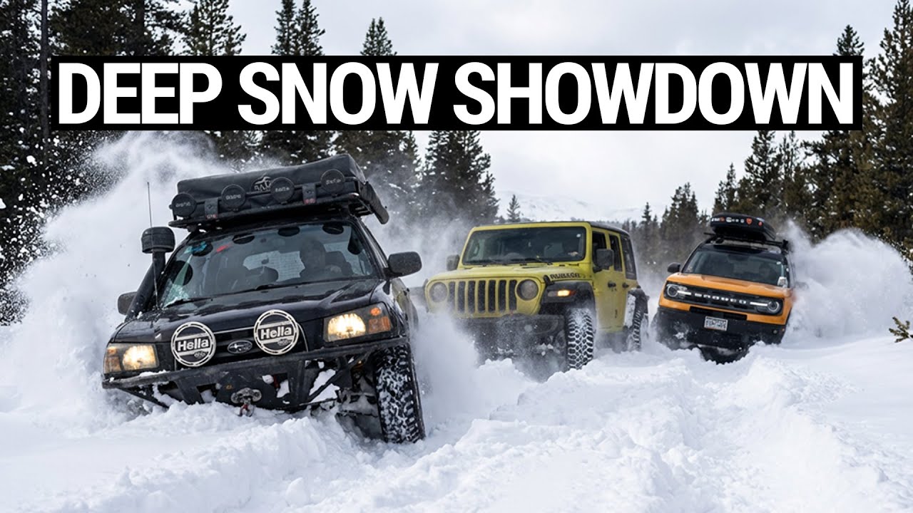 SUBARU против JEEP против FORD – СРАЖЕНИЕ В ГЛУБОКОМ СНЕГУ! (Эпическая зимняя битва)