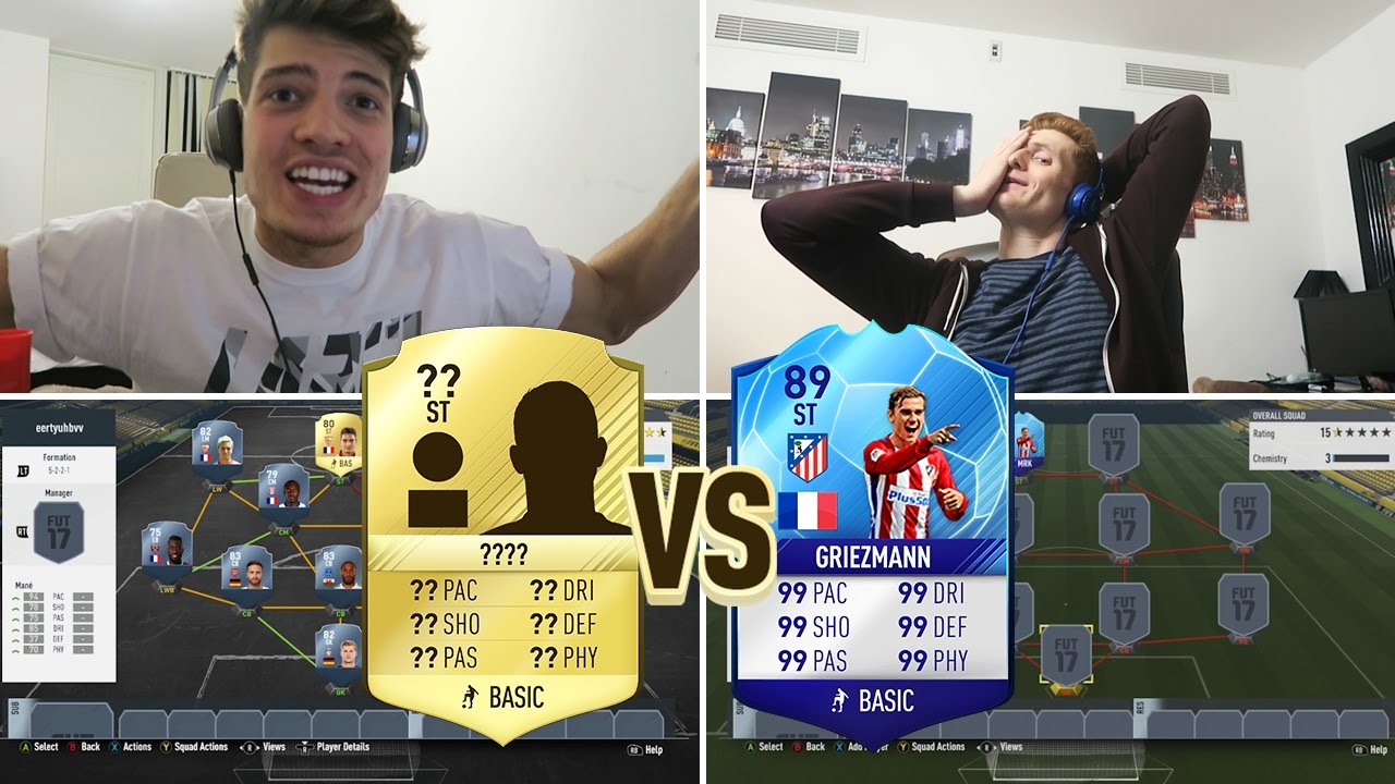 OMFG £1,000 Striker vs £800,000 TOTGS Griezman (Fifa 17 Ultimate Team)