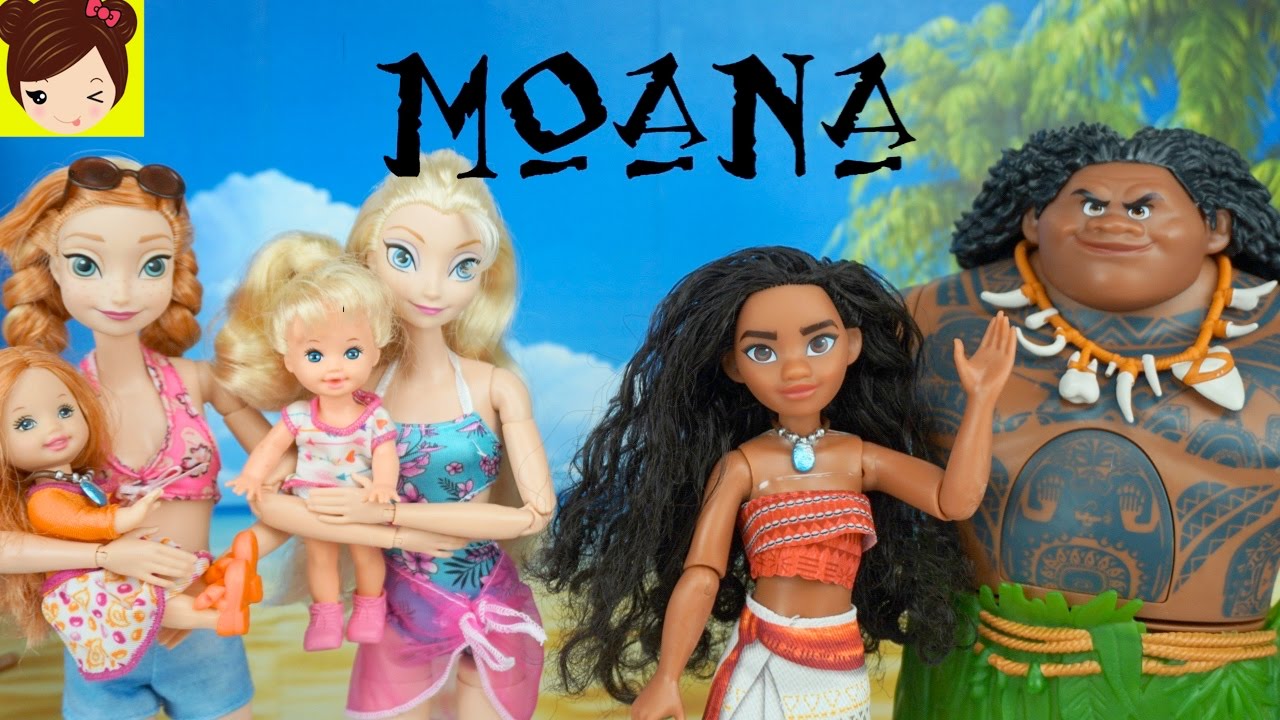 Elsa y Anna Conocen a MOANA - La Bebe de Anna  Casi se Ahoga - Pelicula Moana