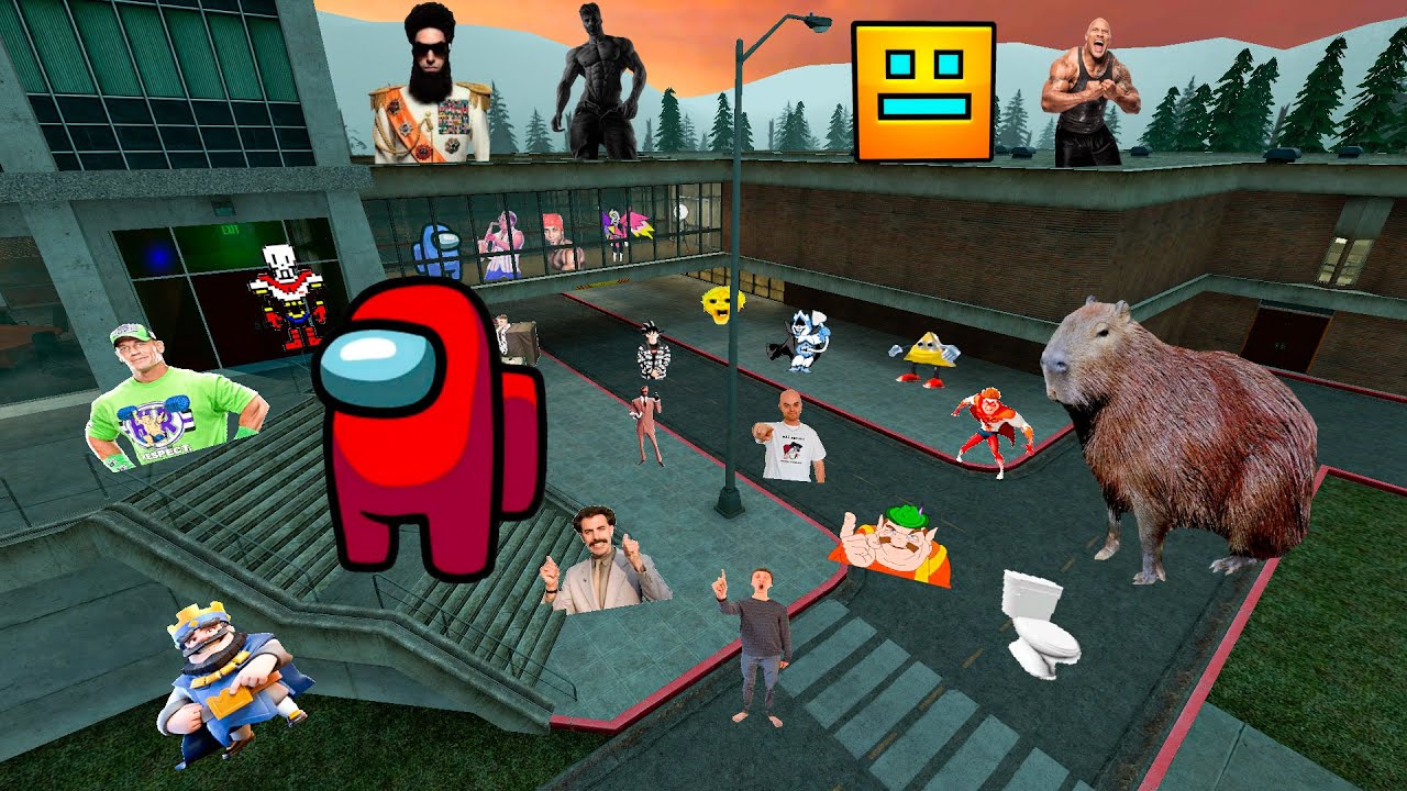 NICO'S NEXTBOTS - Amogus, Borat, John Cena, The Rock, Snoop Dogg, This is Sparta! (Garry's Mod)
