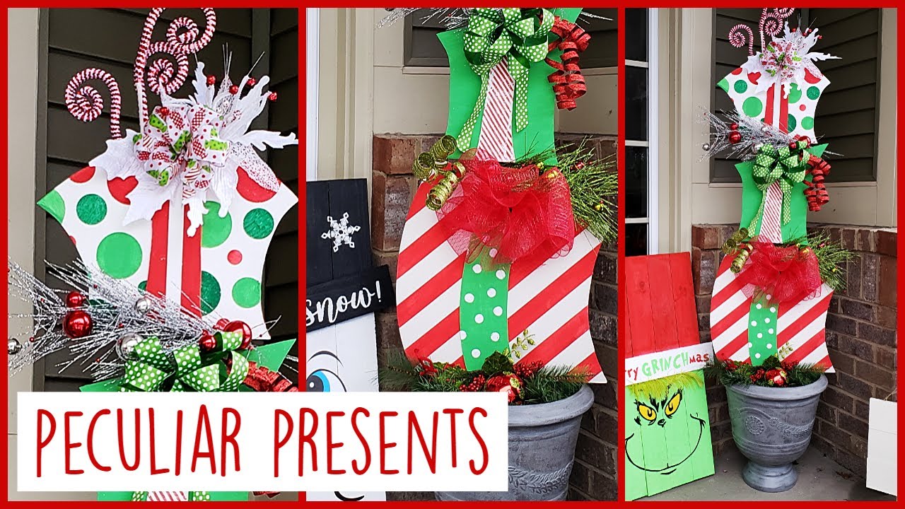 Christmas Gift Topiary Front Porch Decorations