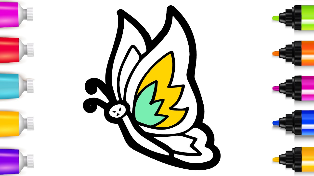 Drawing and Coloring a Cute Butterfly | Easy Step By Step Tutorial