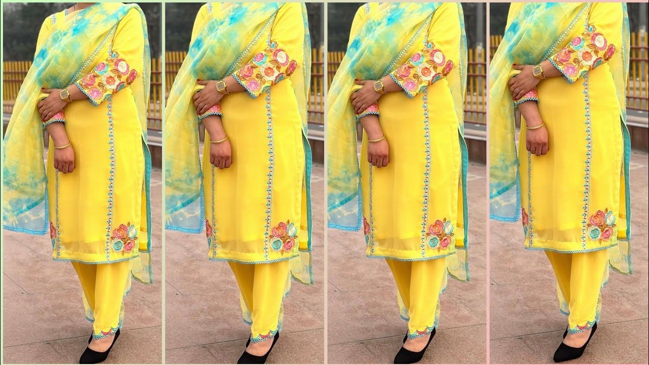 गर्मियों के लिए पंजाबी सूट के Most Beautiful Machine Embroidery designs 👌♥️ #kadaiwalesuit #newsuit