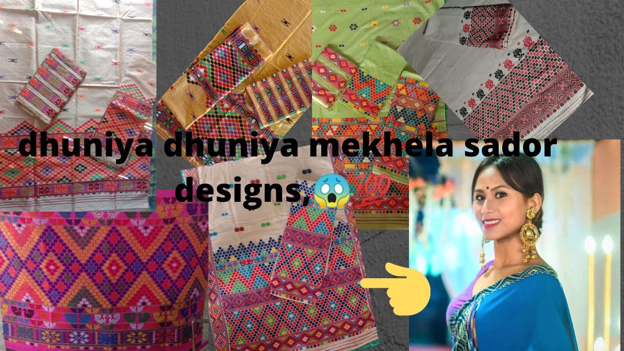 New mekhela sador designs#notun mekhela sador designs 🌈#mising attires🌼