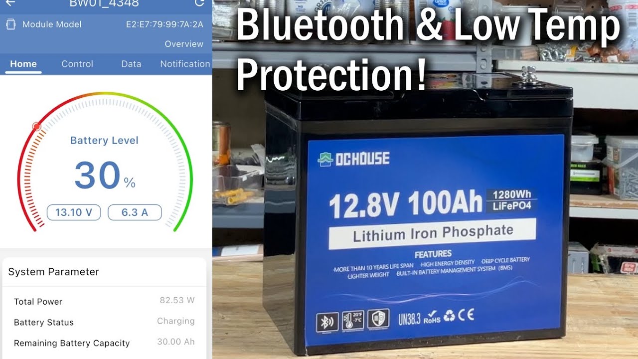 DC HOUSE 12 В 100 А&middot;ч LiFePO4 с Bluetooth и функцией отключения при низкой температуре! Полный об...