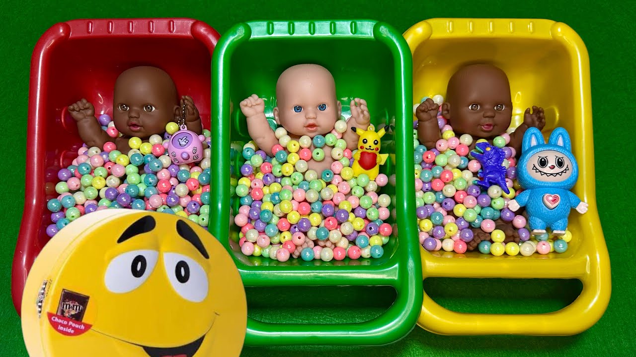 4 Minutes Satisfying - Magic BathTubs & Mixing Candy ASMR with M&Ms, Slime, Playdoh Big Video