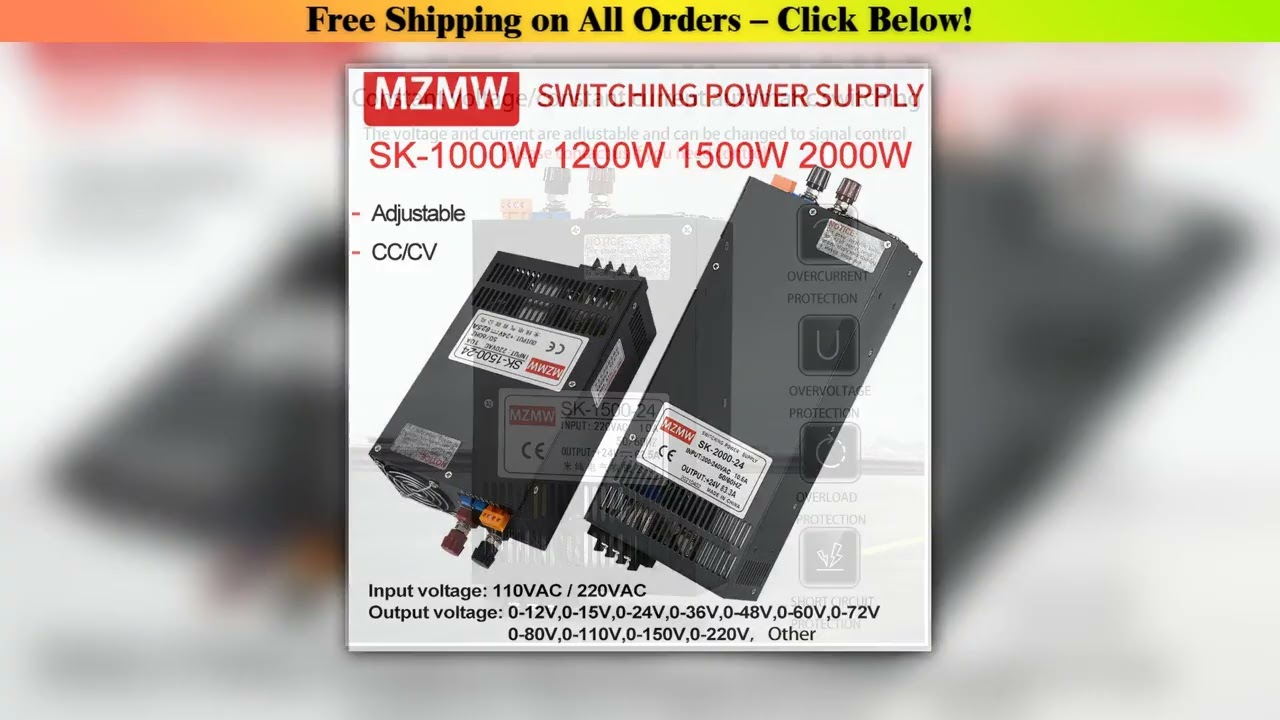 MZMW CC/CV Switching Power Supply 1000W 1200W 1500W 2000W AC-DC 12V 24V 36V 48V 60V 72V 80V 110V