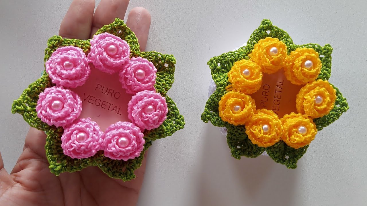 PORTA SABONETE OU SACHÊ DE CROCHÊ/PASSO A PASSO/Valdenete crochê artes e reciclagem
