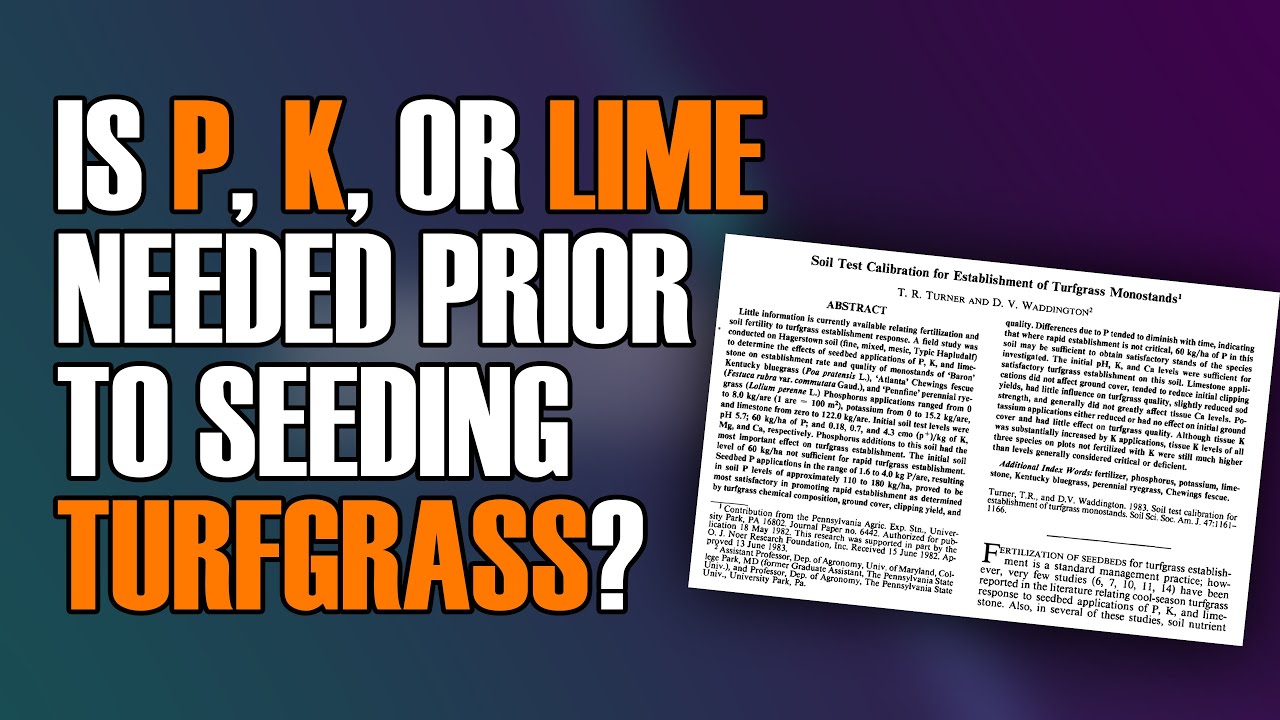Summary - Is P, K, or Lime Needed Prior to Seeding Turfgrass