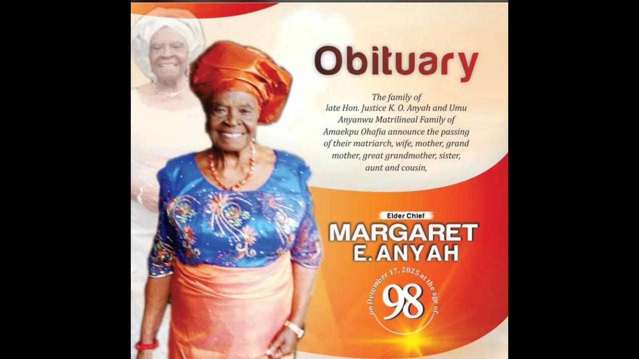 BURIAL CEREMONY OF LATE ELDER CHIEF MARGARET E. ANYAH