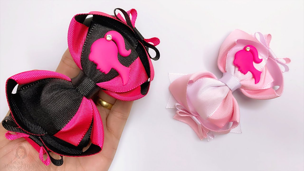 LAÇO DA BARBIE/TENDÊNCIA DO MOMENTO/LAÇO AMORA INVERTIDO COM GRAVATINHA #ribbon🎀By Marina Mello