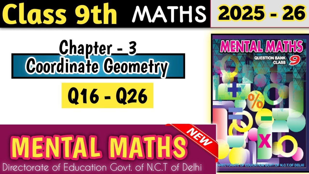 Mental Maths Class 9 Chapter 3 Coordinate Geometry | Q16 - Q26 
