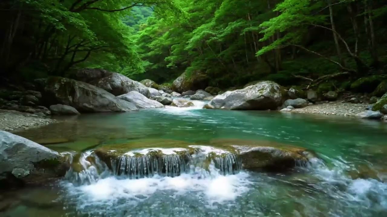 Forest River Sounds, Beautiful Birdsong, Soothing Water And Birds For Night Relaxation