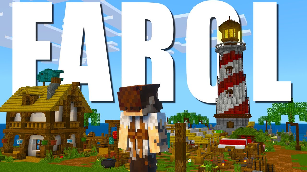 MINECRAFT BEDROCK: CONSTRUI UM FAROL NA ILHA PERFEITA!! (ADDON FURNITURE)