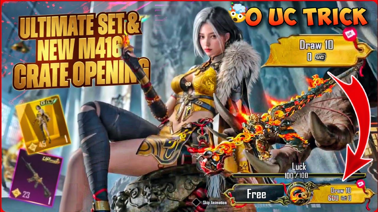 0 UC Trick !🤯 New Ultimate Set & Upgradable M416 || PUBG / BGMI New Crate Opening 🔥 | $7000 UC 🤑