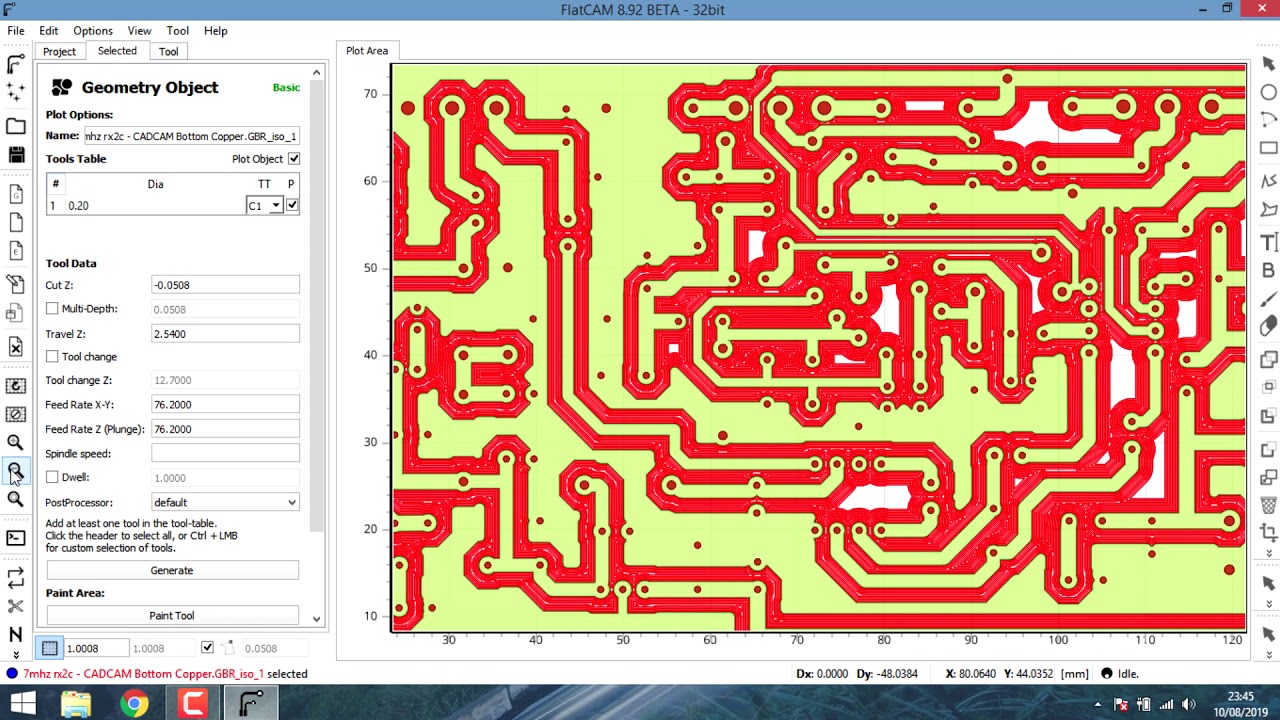 CNC x PCB - Gerando arquivos GERBER no Proteus  e convertendo para G-CODE no Flatcam