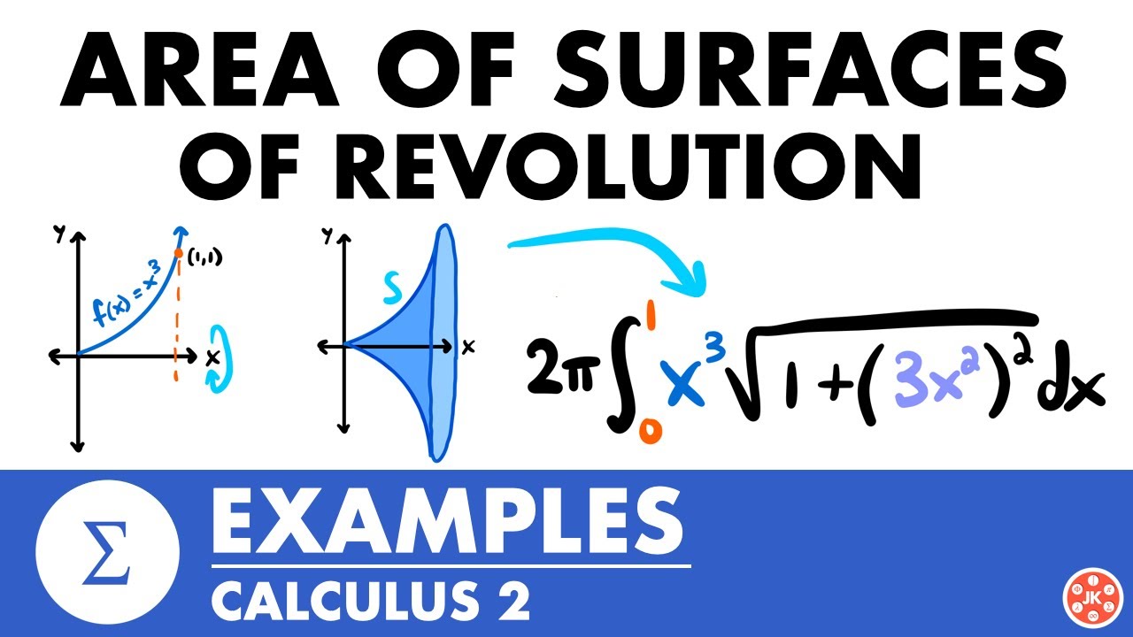 Area of Surfaces of Revolution Examples | Calculus 2 - JK Math