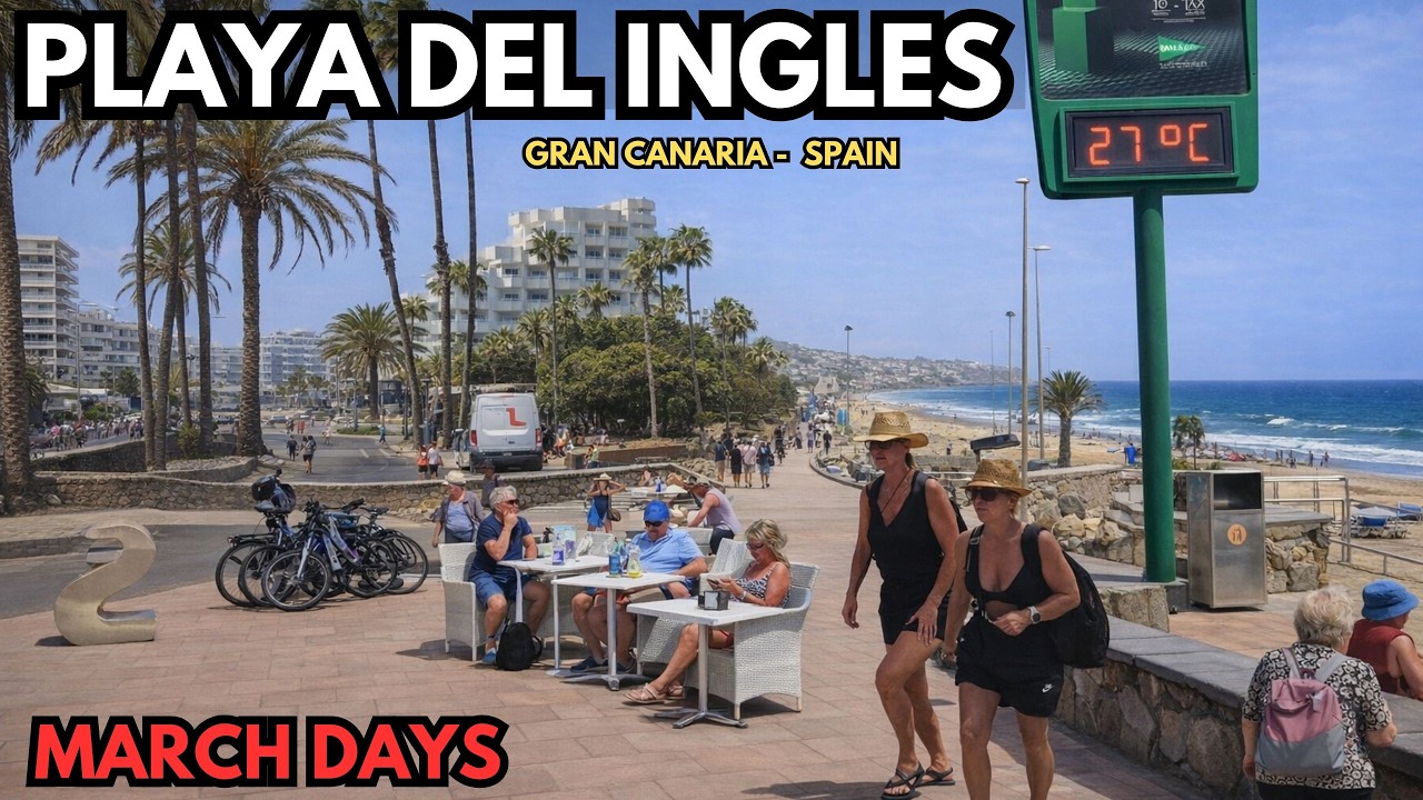 A Windy Day in Playa del Inglés – Still Packed With Tourists
