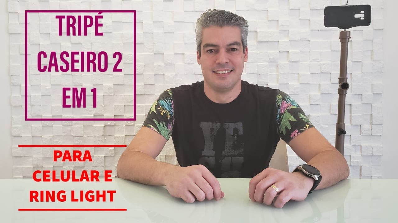 Como fazer um TRIPÉ  CASEIRO , 2 em 1 para CELULAR  e RING LIGHT
