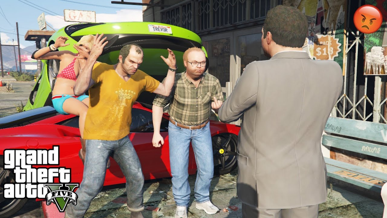 GTA 5 - What Happens if MICHAEL WINS The Race Against TREVOR (funny)