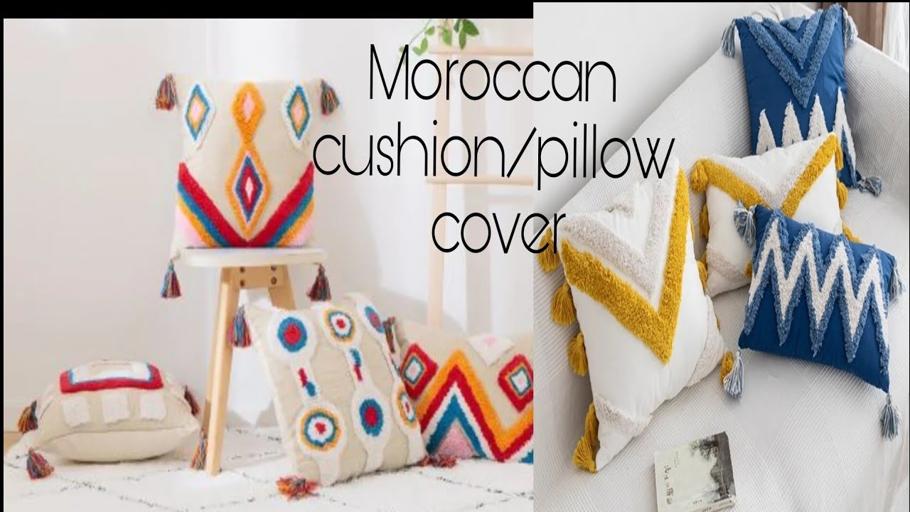 How to make  Moroccan  cushion/pillow  cover (zero spending)  cleaver idea 💡💡💡🧵(diy tutorial