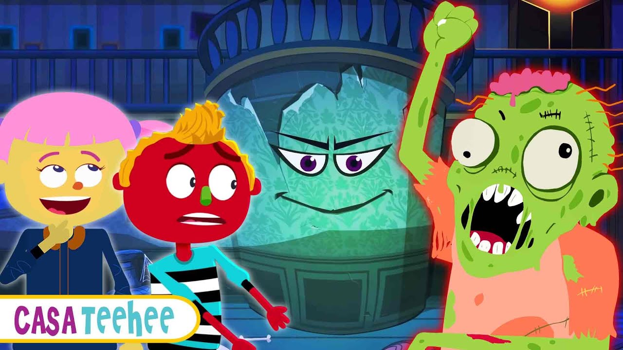 Quarto misterioso com len | Músicas de Halloween para crianças | Scary Nursery Rhymes | Casa Teehee