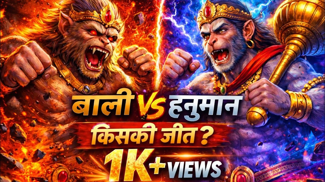 जब बाली और हनुमान आमने-सामने आए 😱 कौन जीता jab bali our Hanuman aamane samane aaye koun jeeta 